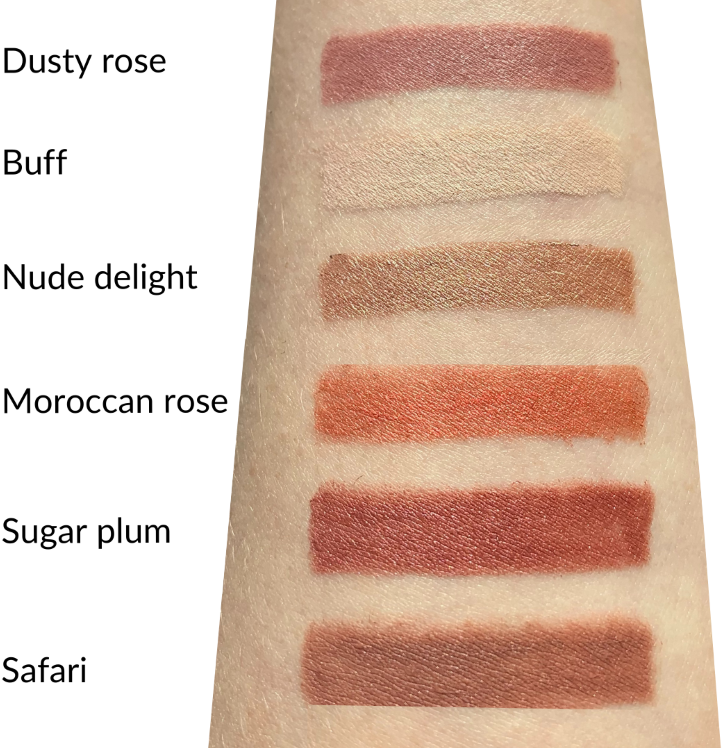 inika lip crayon swatches